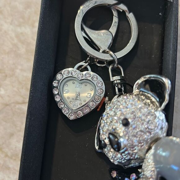 Rhinestone Panda and Watch Keychain - Picture 2 of 4